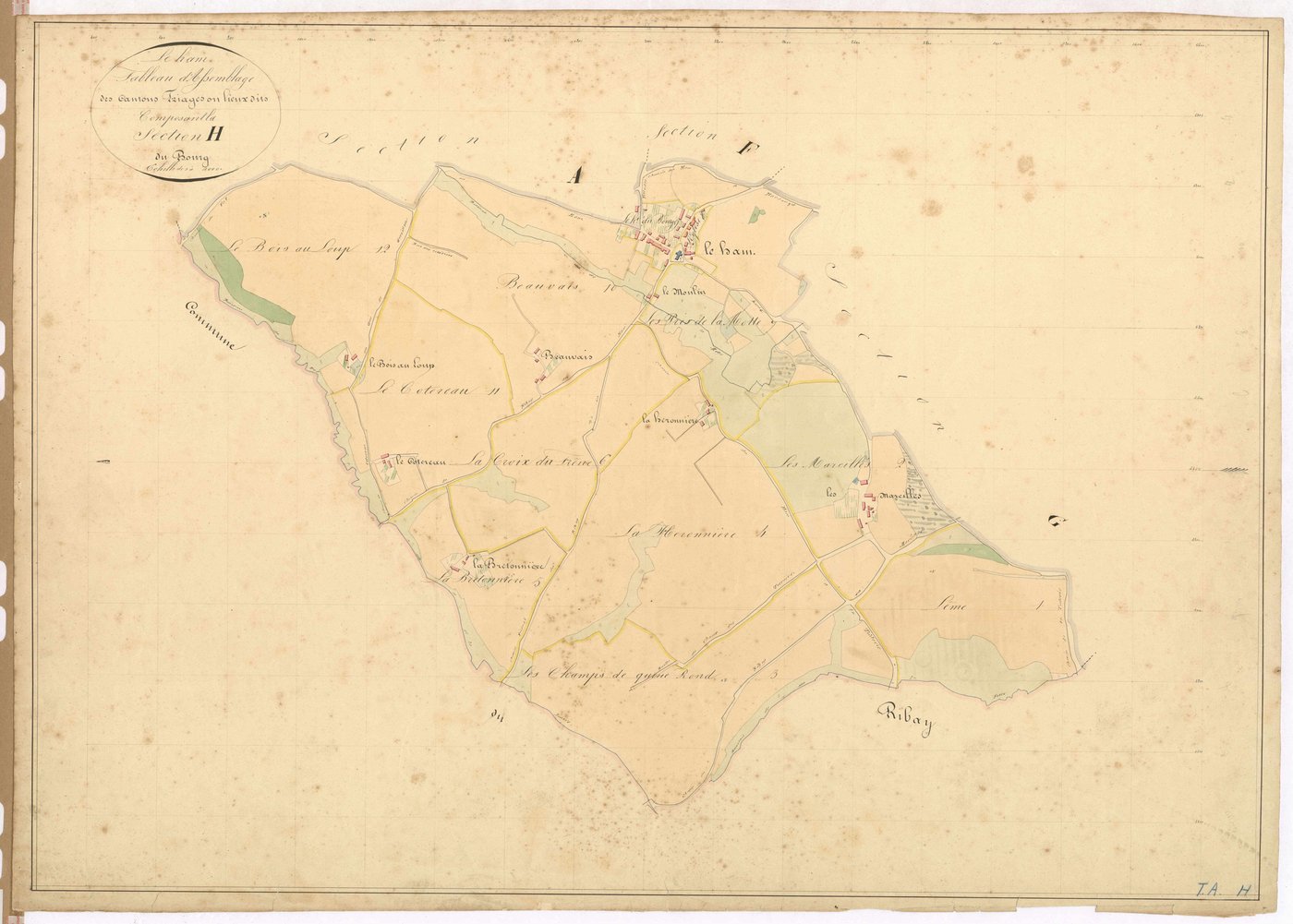 Tableau d'assemblage section H - Bourg (le)