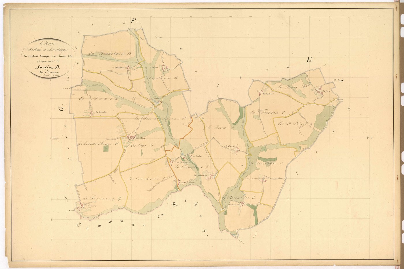 Tableau d'assemblage section D - Soreau