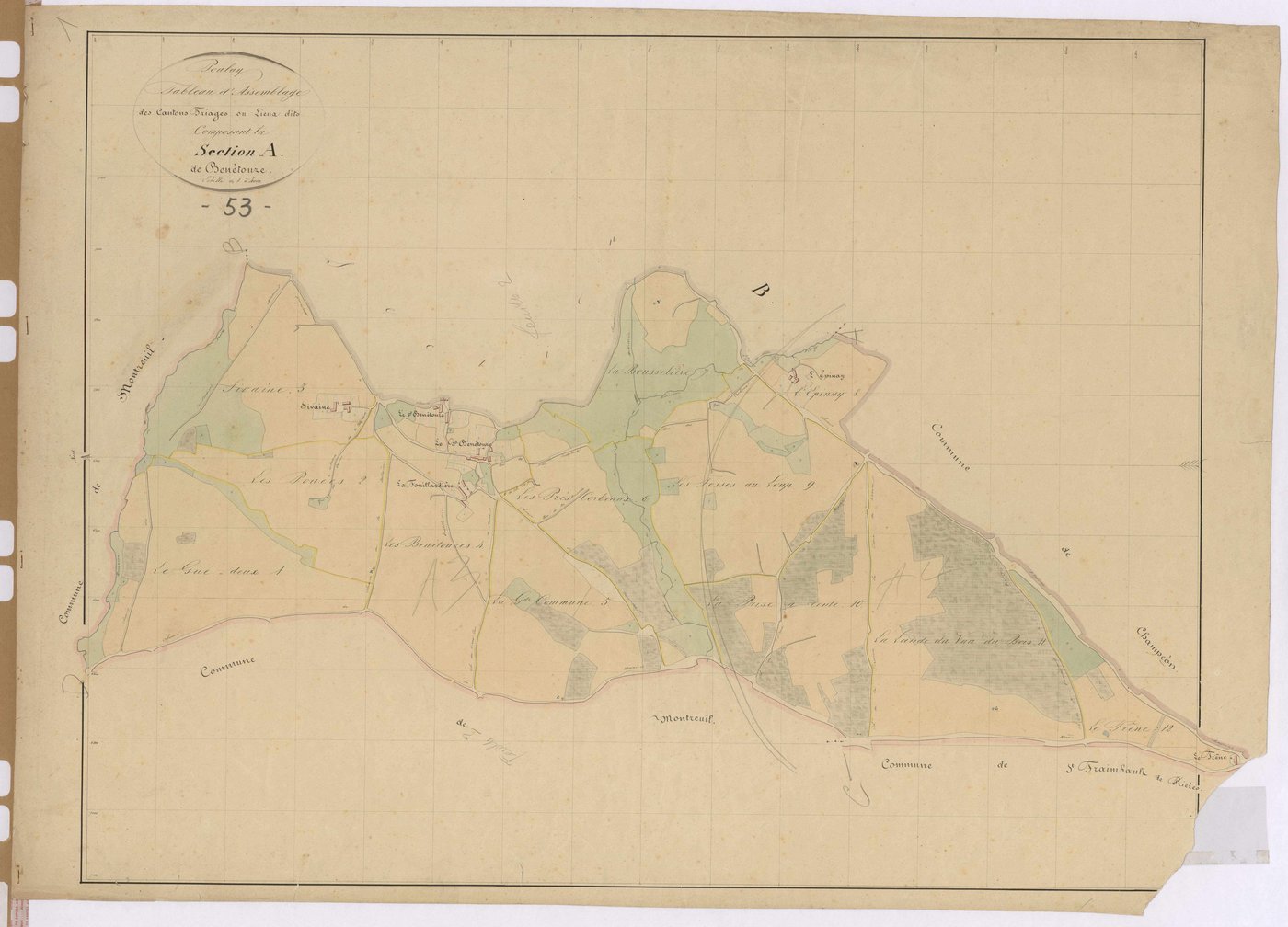 Tableau d'assemblage section A -