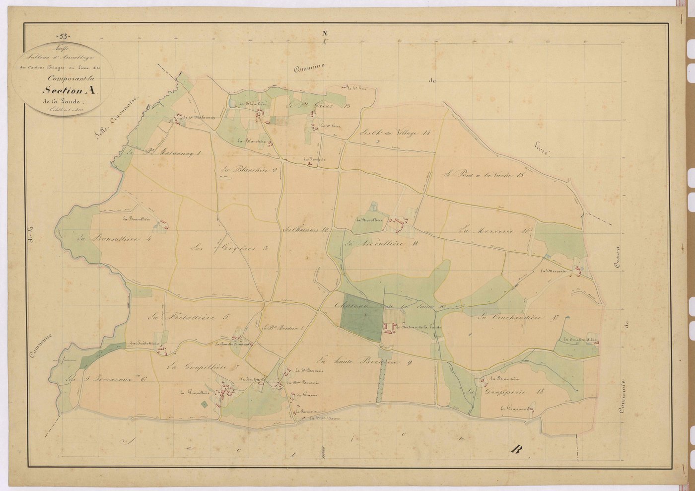 Tableau d'assemblage section A - Lande (la)
