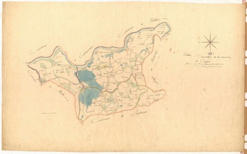 Tableau d'assemblage des portions de territoires des communes de Houssay, Nuillé-sur-Vicoin et de Quelaines.