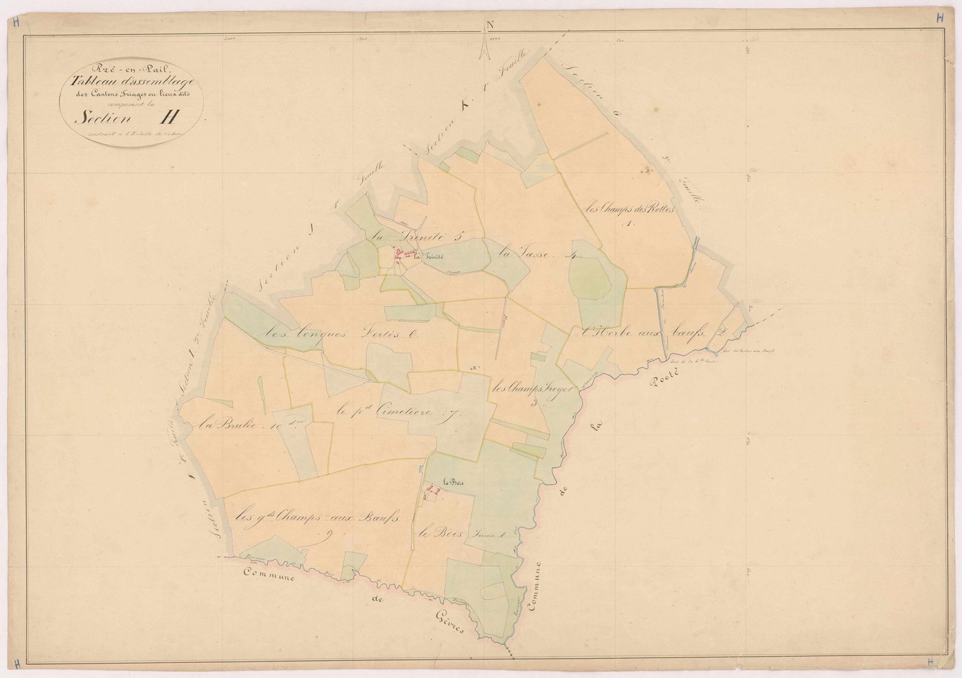 Tableau d'assemblage section H - Trinité la)