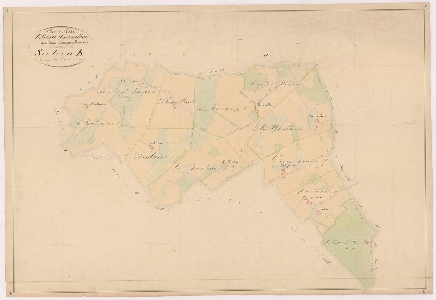 Tableau d'assemblage section K - Perrière-Rousse (la)