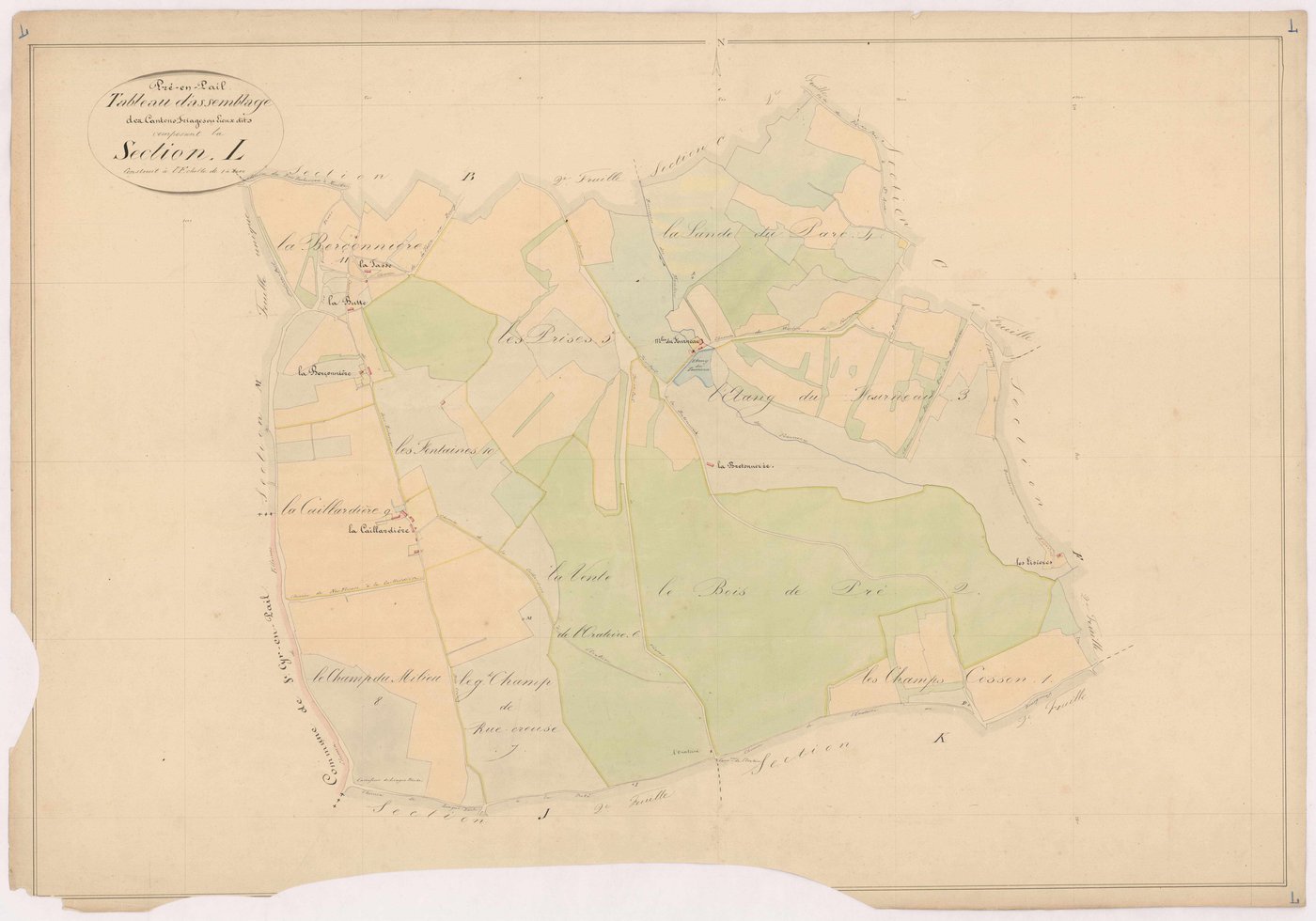 Tableau d'assemblage section L - Callardière (la)