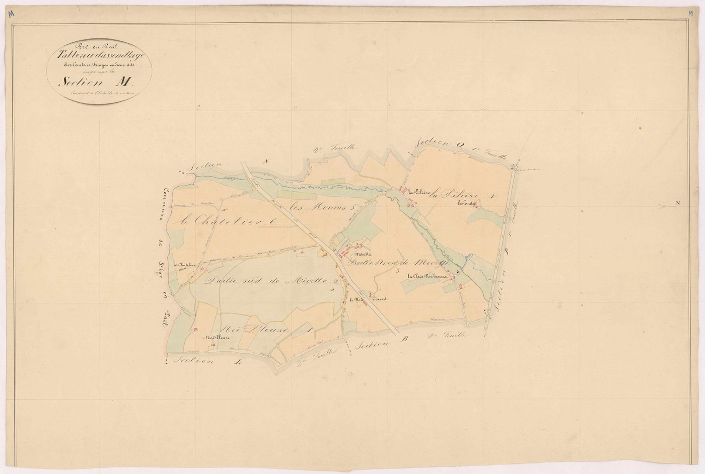 Tableau d'assemblage section M - Mévitte