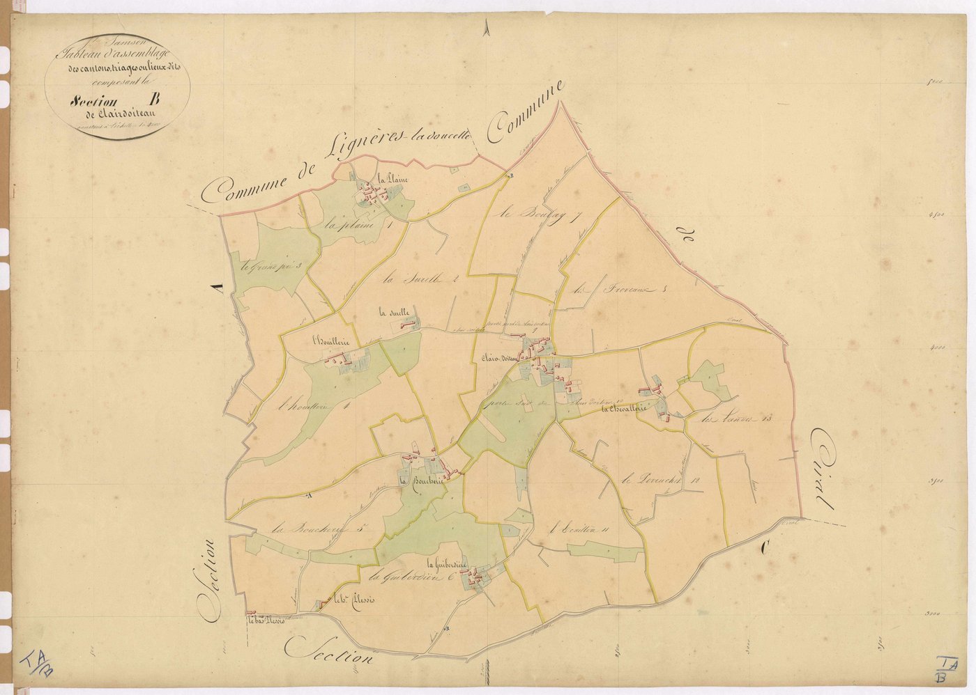 Tableau d'assemblage section B - Clairdoiteau