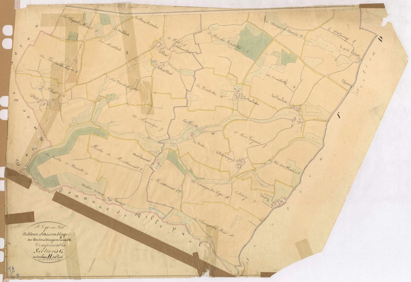 Tableau d'assemblage sections G et H - Touches (les)