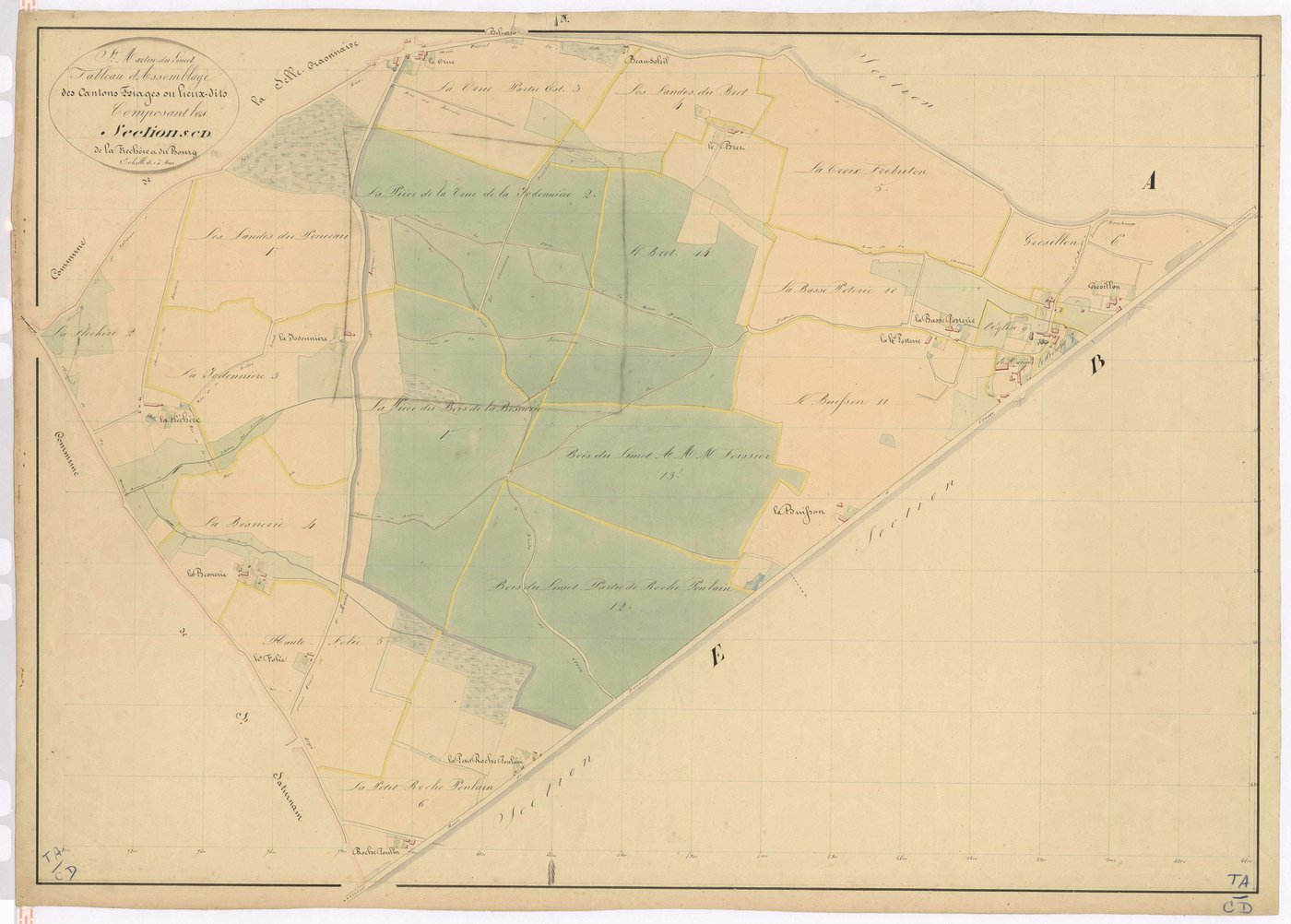 Tableau d'assemblage sections C et D - Bourg (le)