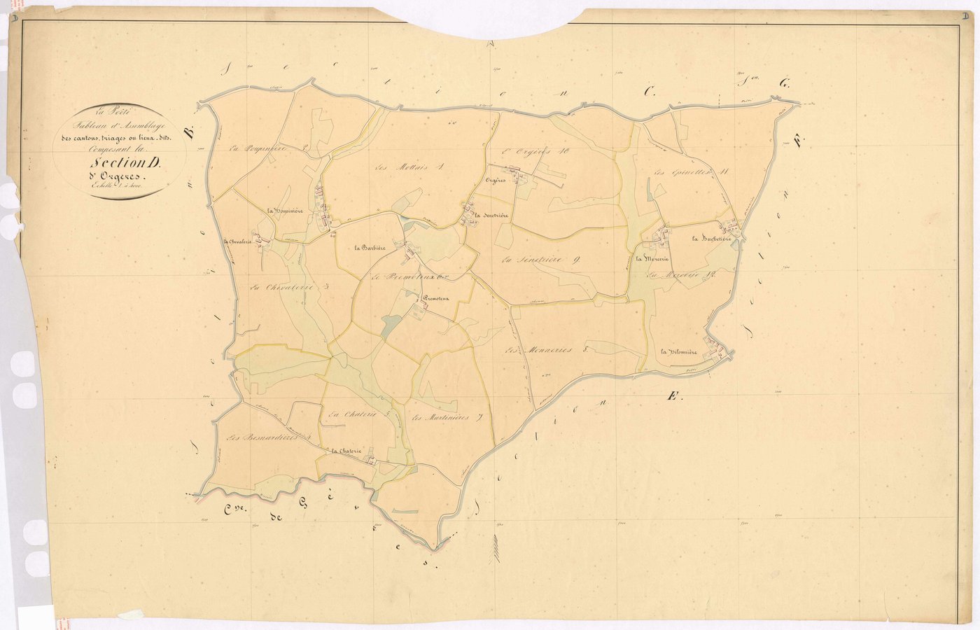 Tableau d'assemblage section D - Orgères