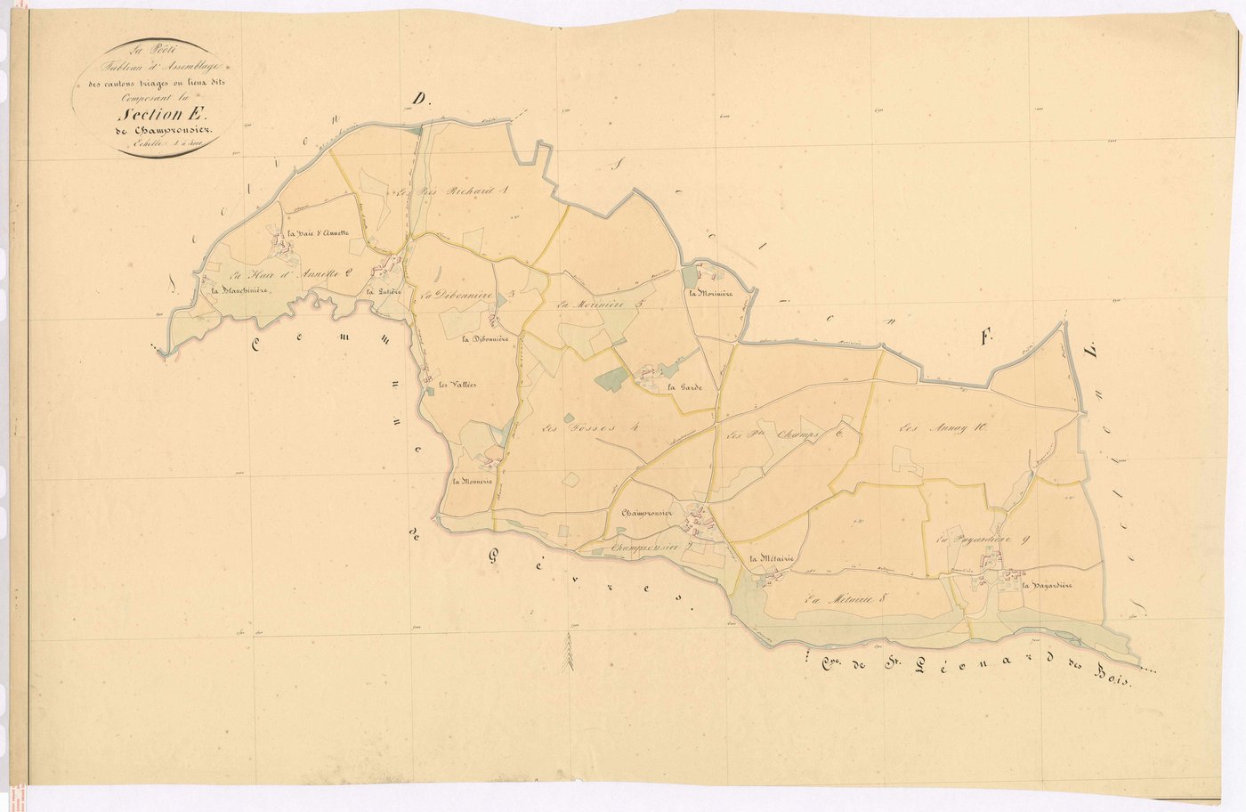 Tableau d'assemblage section E - Champrousier
