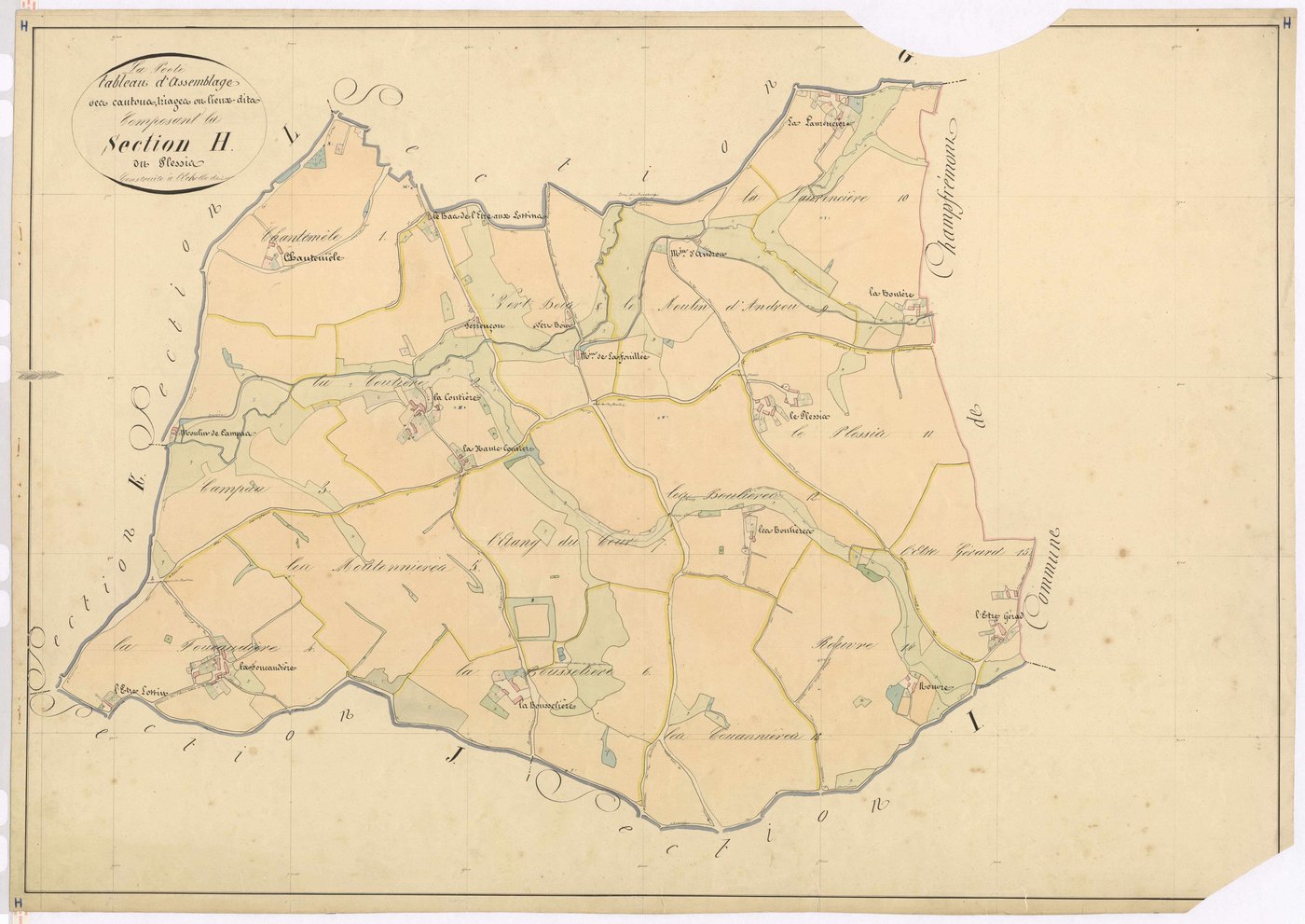 Tableau d'assemblage section H - Plessis (le)