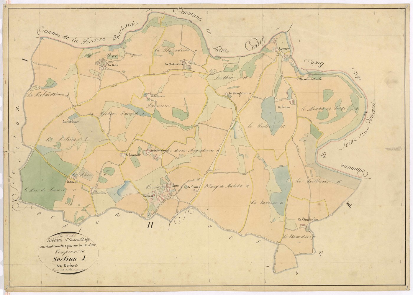 Tableau d'assemblage section J - Bochard