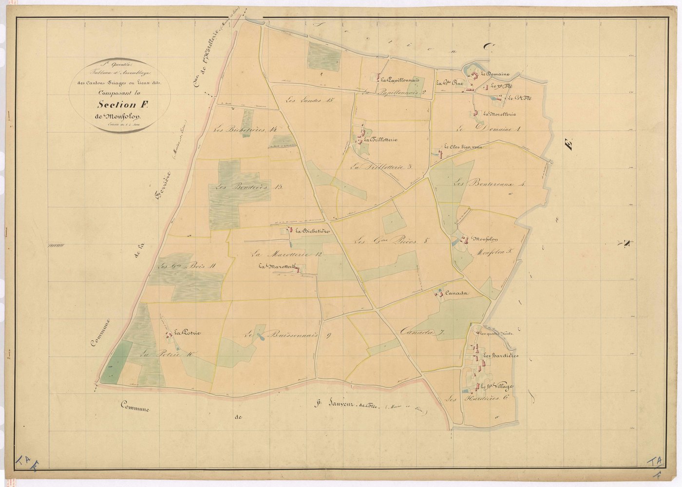 Tableau d'assemblage section F - Monfolon