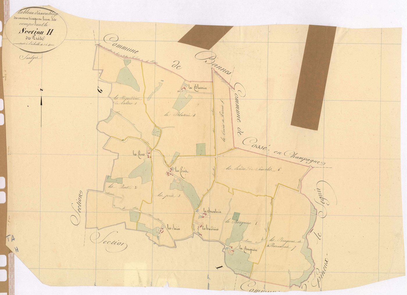 Tableau d'assemblage section H - Prés (les)