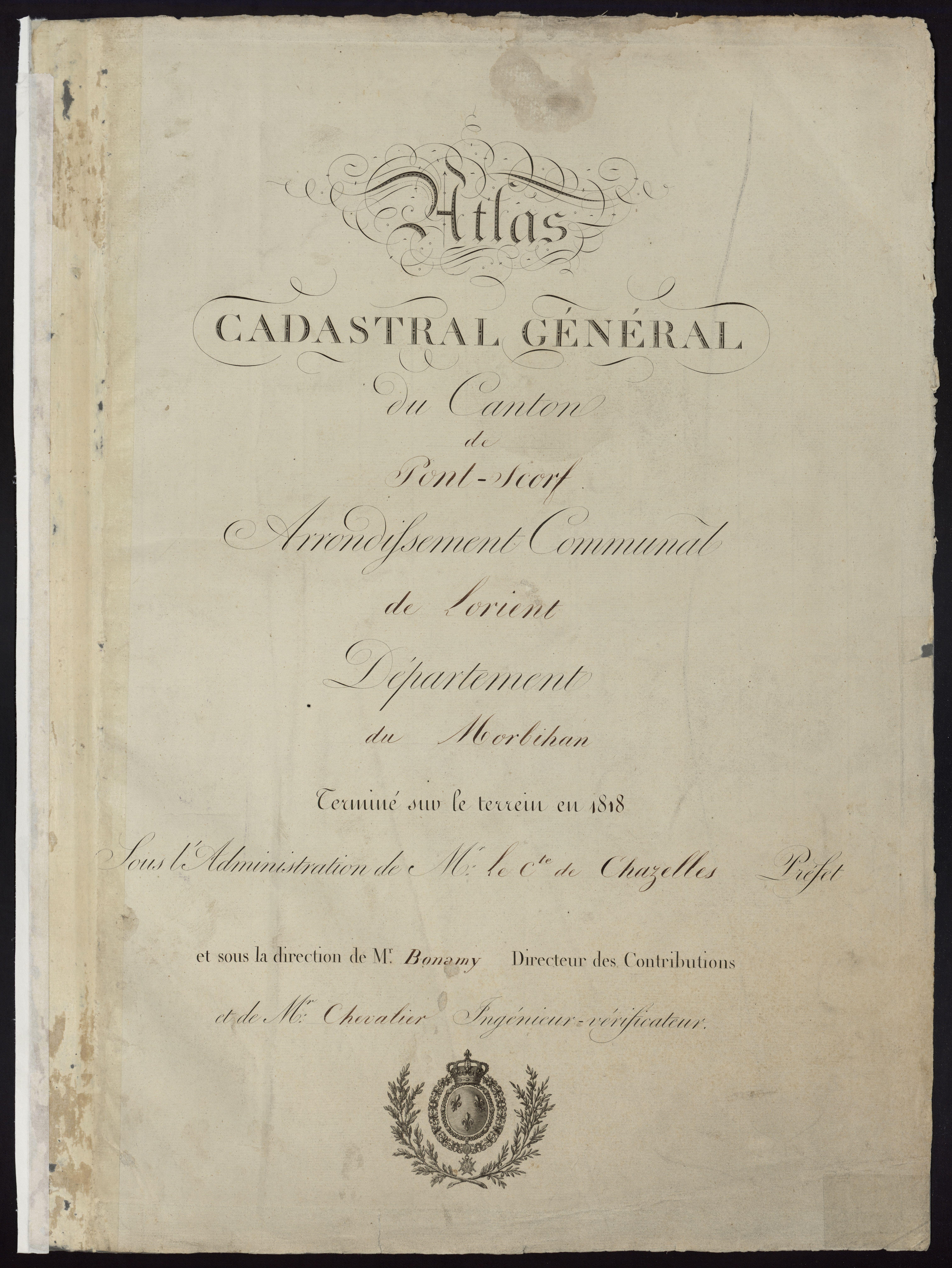 3 P 225 1 - « Atlas cadastral général du canton de Pont-Scorff ». 1818