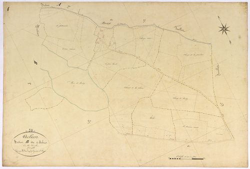 Achun, cadastre ancien : plan parcellaire de la section B dite d'Achun, feuille 2