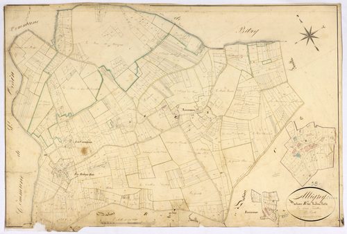 Alligny-Cosne, cadastre ancien : plan parcellaire de la section B dite des Reboullots, feuille 1