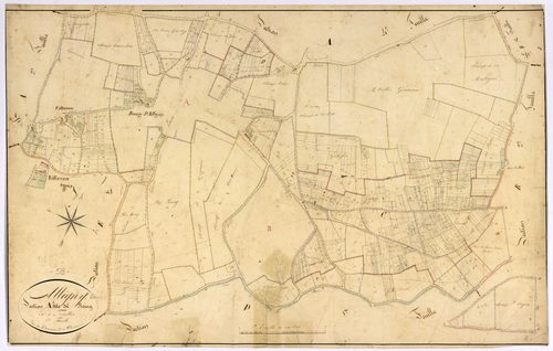 Alligny-Cosne, cadastre ancien : plan parcellaire de la section A dite du Bourg, feuille 1