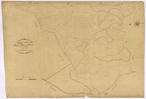 Alligny-en-Morvan, cadastre ancien : plan parcellaire de la section F dite de Marnay, feuille 3