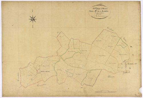 Alligny-en-Morvan, cadastre ancien : plan parcellaire de la section E dite de Montboblin, feuille 4