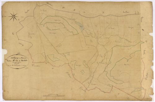 Alligny-en-Morvan, cadastre ancien : plan parcellaire de la section E dite de Montboblin, feuille 1