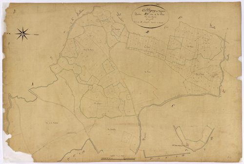 Alligny-en-Morvan, cadastre ancien : plan parcellaire de la section B dite de la Place, feuille 3