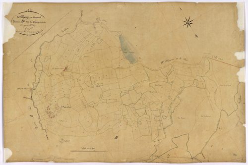 Alligny-en-Morvan, cadastre ancien : plan parcellaire de la section H dite de Champcomaux, feuille 4