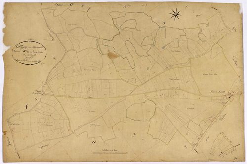 Alligny-en-Morvan, cadastre ancien : plan parcellaire de la section G dite de Pierre-Ecrite, feuille 1