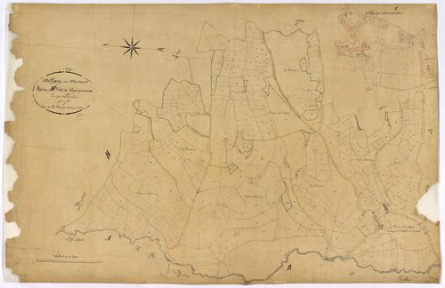 Alligny-en-Morvan, cadastre ancien : plan parcellaire de la section H dite de Champcomaux, feuille 2