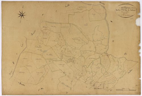 Alligny-en-Morvan, cadastre ancien : plan parcellaire de la section C dite de Lachaux, feuille 2