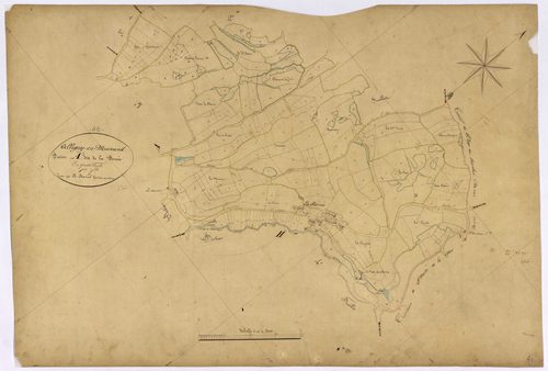 Alligny-en-Morvan, cadastre ancien : plan parcellaire de la section A dite de la Serrée, feuille 1