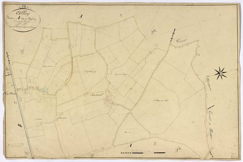 Alluy, cadastre ancien : plan parcellaire de la section A dite de Ravisy, feuille 2