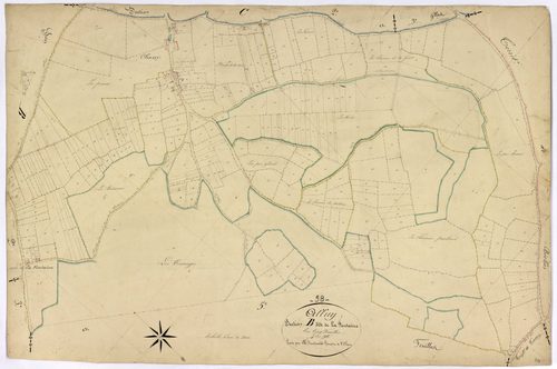 Alluy, cadastre ancien : plan parcellaire de la section B dite de la Fontaine, feuille 4