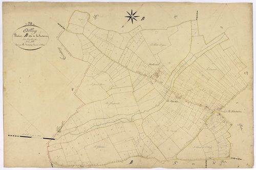 Alluy, cadastre ancien : plan parcellaire de la section B dite de la Fontaine, feuille 3