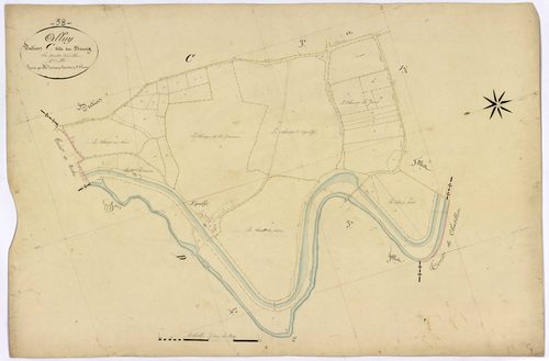 Alluy, cadastre ancien : plan parcellaire de la section C dite du Bourg, feuille 4