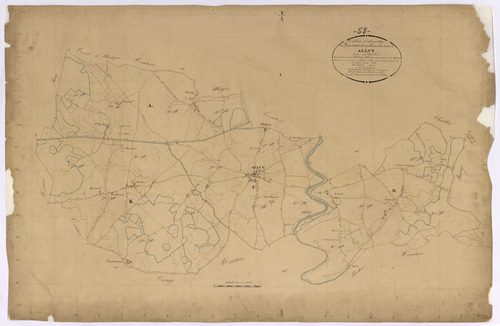 Alluy, cadastre ancien : tableau d'assemblage