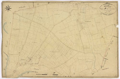 Alluy, cadastre ancien : plan parcellaire de la section D dite d'Andenat, feuille 3