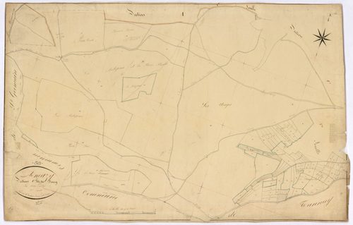 Amazy, cadastre ancien : plan parcellaire de la section C dite du Bourg, feuille 2