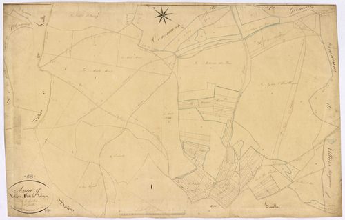 Amazy, cadastre ancien : plan parcellaire de la section A dite de Saligny, feuille 1