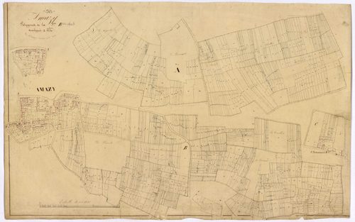 Amazy, cadastre ancien : plan parcellaire de la section B dite de Chevanne, développement
