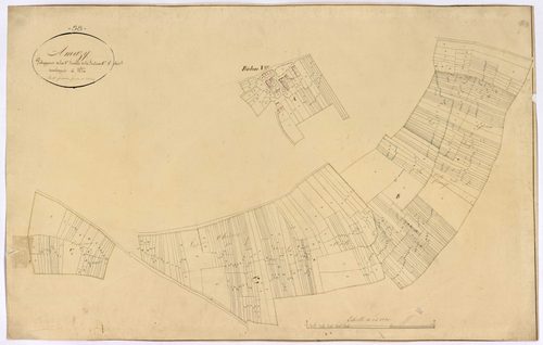 Amazy, cadastre ancien : plan parcellaire de la section C dite du Bourg, feuille 1, développement