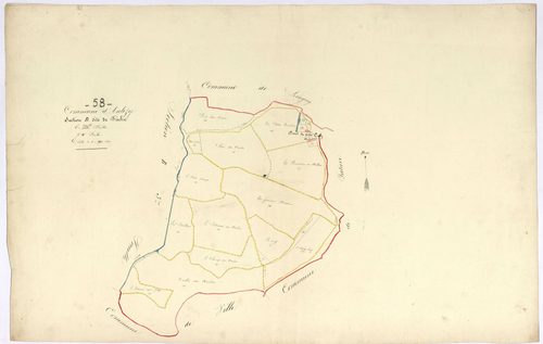 Anlezy, cadastre ancien : plan parcellaire de la section B dite de Faches, feuille 4
