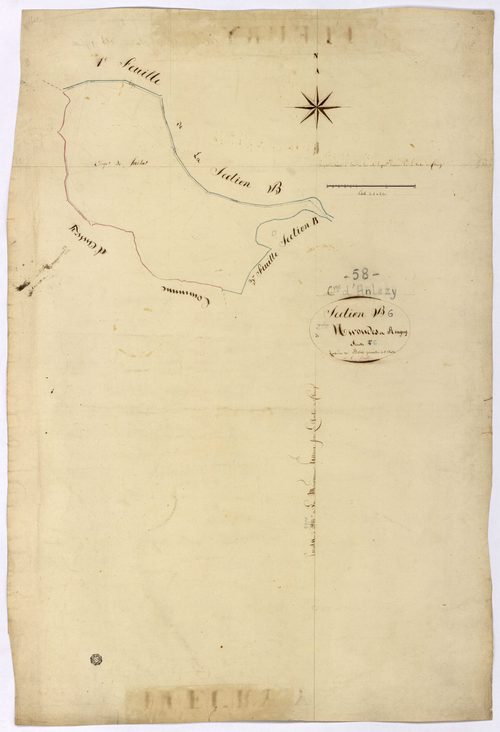 Anlezy, cadastre ancien : plan parcellaire de la section B dite de Nérondes à Reugny, feuille 6