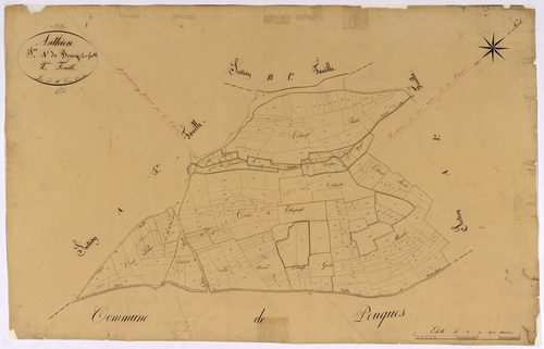 Anthien, cadastre ancien : plan parcellaire de la section A dite du Bourg, feuille 2