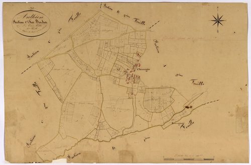 Anthien, cadastre ancien : plan parcellaire de la section C dite des Bordes, feuille 3