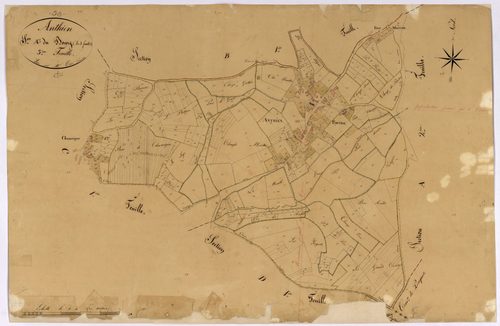 Anthien, cadastre ancien : plan parcellaire de la section A dite du Bourg, feuille 3