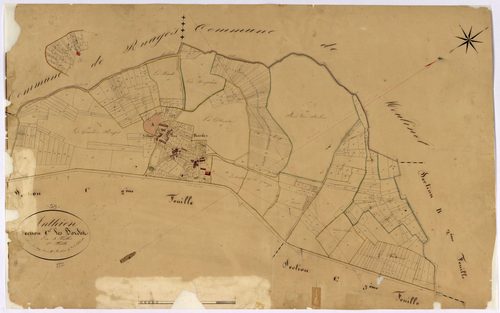Anthien, cadastre ancien : plan parcellaire de la section C dite des Bordes, feuille 1
