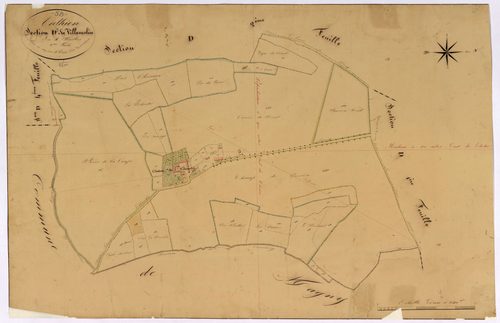 Anthien, cadastre ancien : plan parcellaire de la section D dite de Villemolin, feuille 3