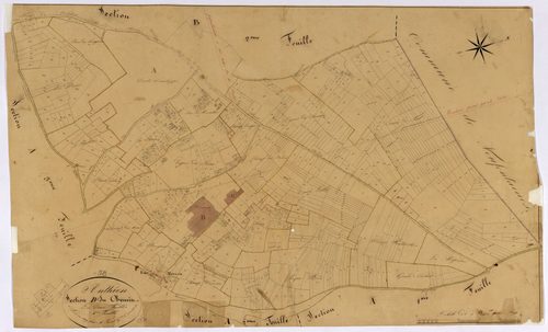 Anthien, cadastre ancien : plan parcellaire de la section B dite du Chemin, feuille 1
