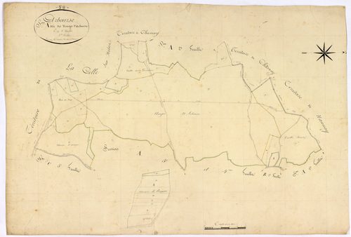 Arbourse, cadastre ancien : plan parcellaire de la section A dite des Usages d'Arbourse, feuille 3
